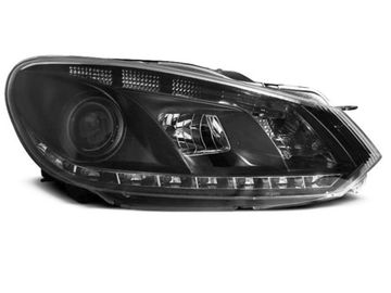 Передние фары VW Golf 6 tru drl black