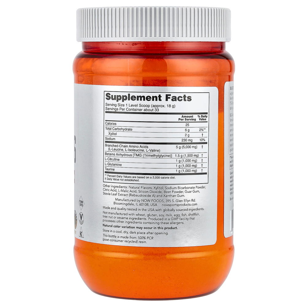NOW Foods, Sports, BCAA Big 6, арбуз, 600 г (21,16 унции)