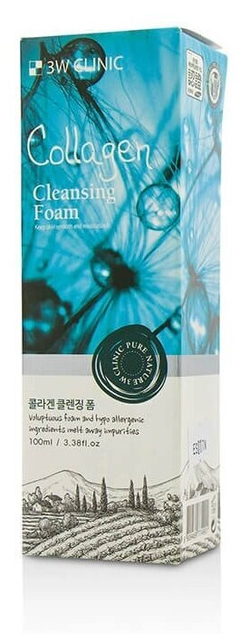 3W Clinic пенка для умывания Collagen Cleansing Foam, 100 мл