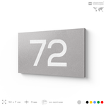 Табличка с номером 72 на дверь квартиры, для офиса, кабинета, аудитории, склада, серая 120х70 мм, Айдентика Технолоджи