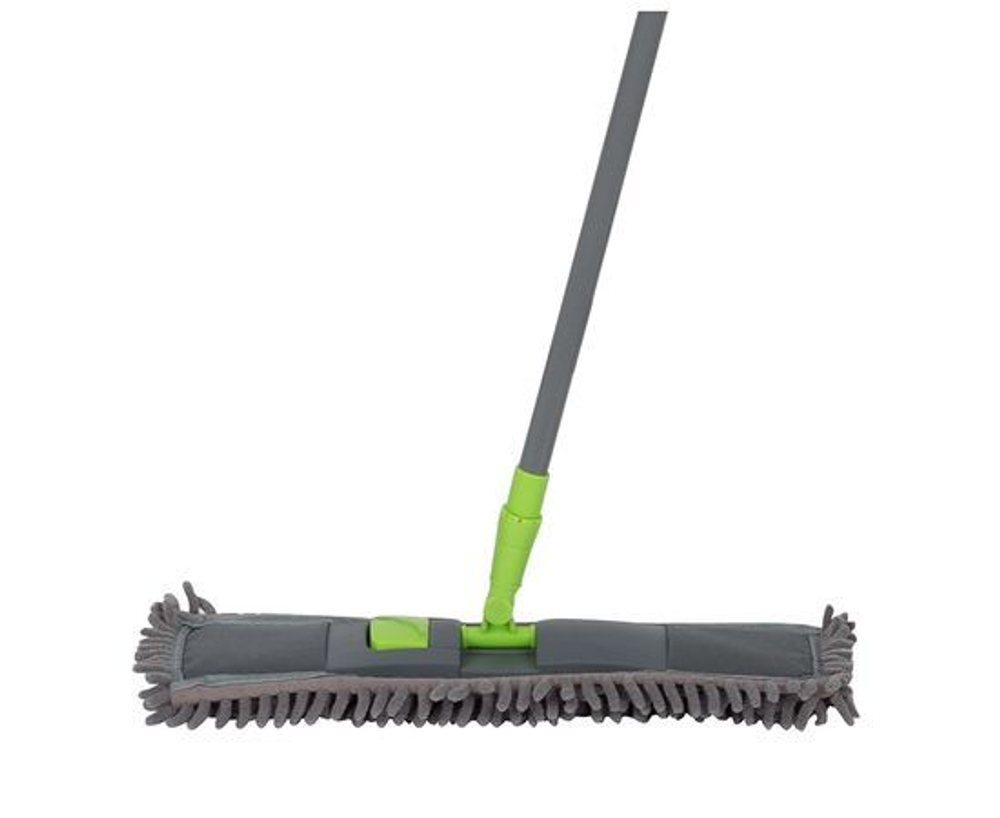 Швабра Рыжий кот MopM4 металл/пластик/микрофибра серый телескопическая рукоятка 120см