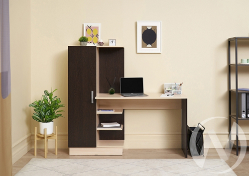 Стол компьютерный №1 (УПКФ) (Дуб беленый; венге ФВ)