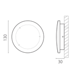 379137 Светильник PIATTO 1x6W LED 600LM G ЧЕРНЫЙ 3000K IP65