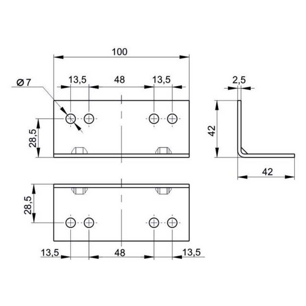 Уголки мебельные 4 шт/Высота 42 мм