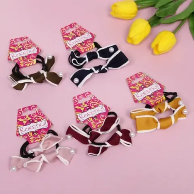 Резинки для волос 2шт «Кокетка - New series Классика», микс 5 цветов, d-6см