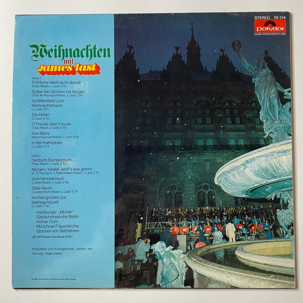 Винтажная виниловая пластинка LP Weihnachten Mit James Last (Germany 1973)