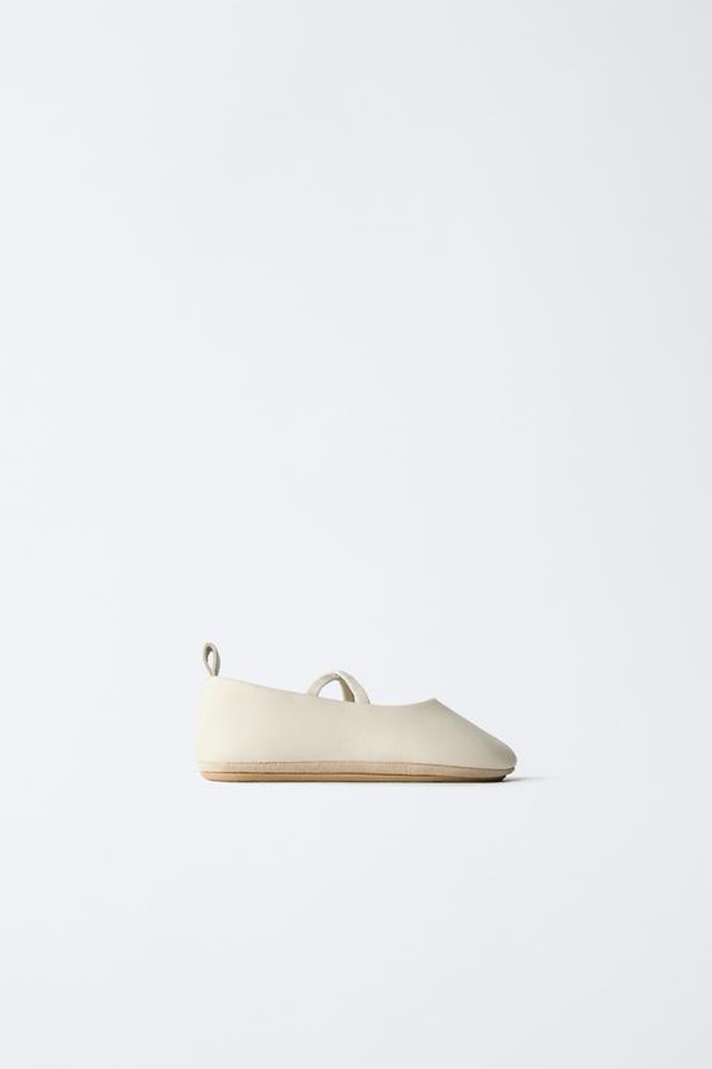 ZARA КОЖАНЫЕ БАЛЕТКИ, БЕЖЕВЫЙ