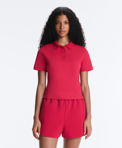 Oysho Приталенное поло из пике, красный