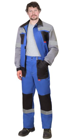 Костюм "Сириус-Лигор" СОП брюки (василек/с.серый/черный)