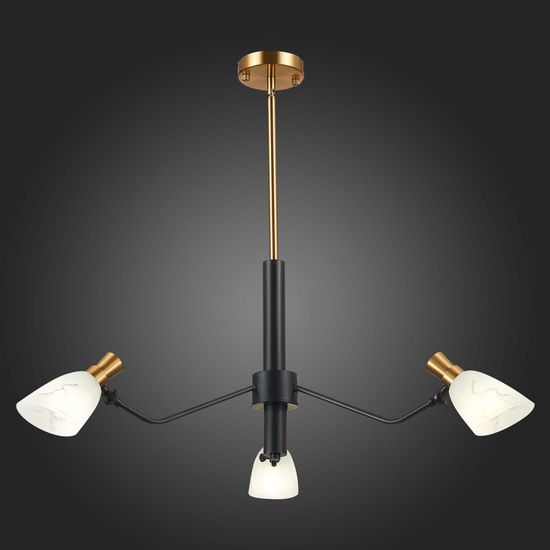SLE205403-03 Светильник подвесной Черный, Латунь/Белый E14 3*60W LITA