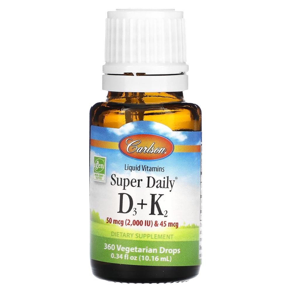 Carlson, Super Daily® D3 + K2, 10,16 мл (0,34 жидк. унции)