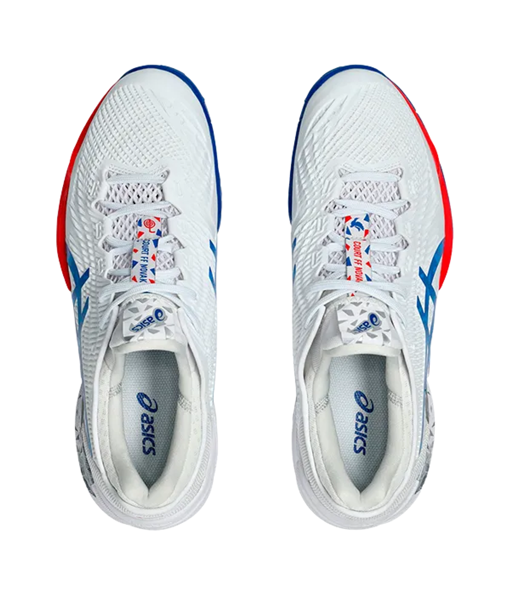 Asics Court FF 3 Novak Clay Белый-Тунец Синие Кроссовки