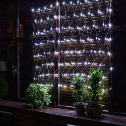 ULD-N1515-96-TTK WHITE IP44 Сетка светодиодная с эффектом мерцания. 1.5х1.5м. Соединяемая. 96 светодиодов. Белый свет. Провод прозрачный. TM Uniel