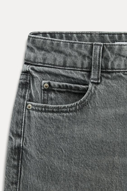 ZARA ДЖИНСЫ Z1975 SLIM MOM FIT С ВЫСОКОЙ ПОСАДКОЙ, СЕРЫЙ