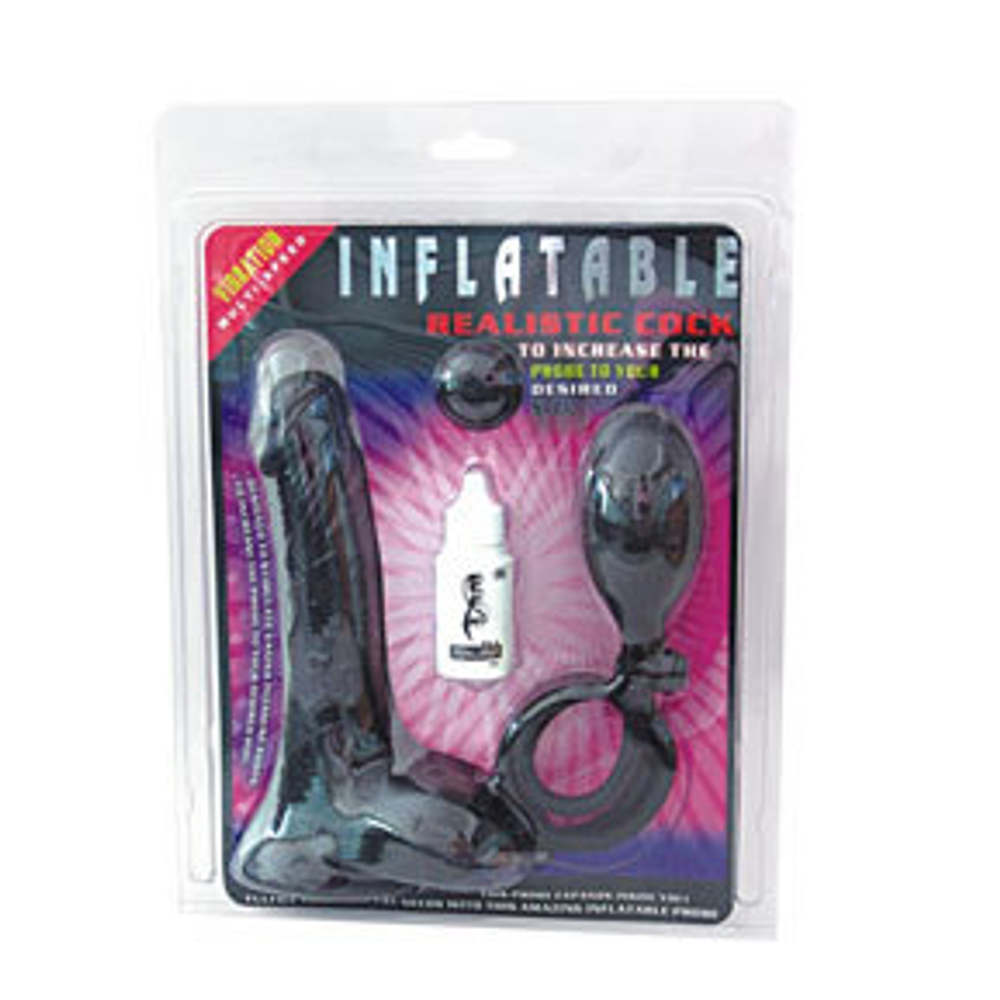 Вибратор Baile Inflatable, расширяющийся, на присоске, 19 см