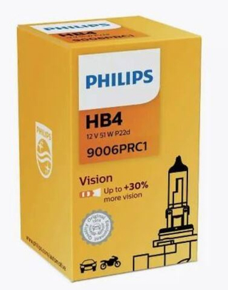 Автолампа HВ4(9006) 12V 51W Philips (P22d) ( +30%) Vision (Premium) #9006PRC1 ORIGINAL