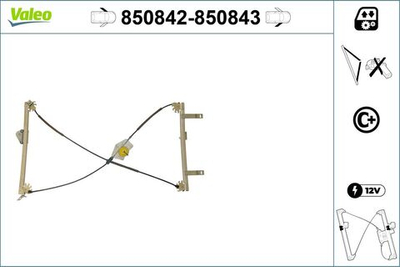 VALEO - 850842-VAL - Window Regulator