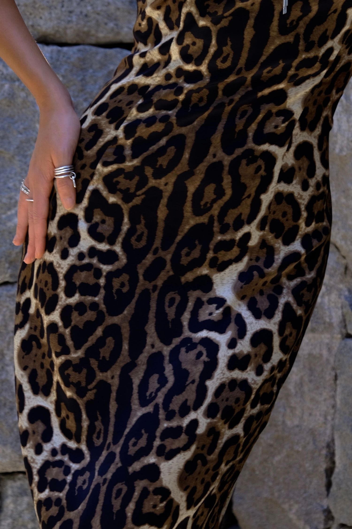 платье row, animal print
