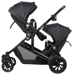 Коляска "Farfello Silva Duo" для двойни или погодок трансформер черного цвета