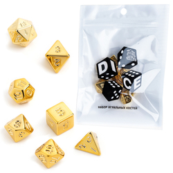 Набор 7 кубиков для Dungeons and Dragons, золото