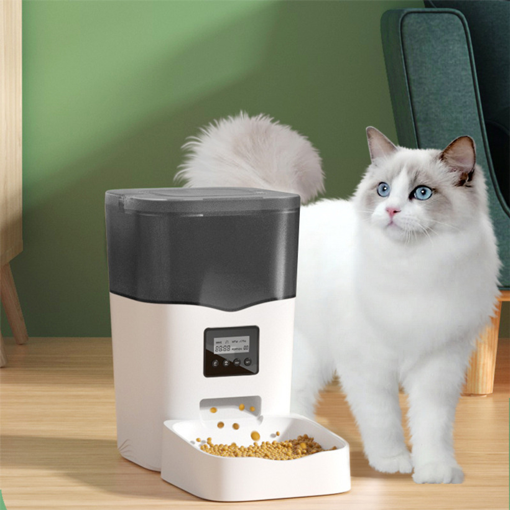 Автоматическая кормушка для кошек и собак Ipets, 3 литра, белая, ручная настройка
