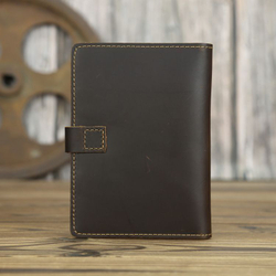 Портмоне для документов Бумажник кожаный черный Обложка для документов Кошелек КожаноFF