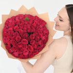 Розы розовые 40 см (Premium) 101 шт