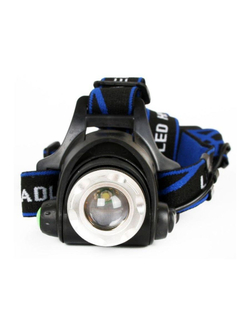 Фонарь аккумуляторный налобный E150 CREE 3Вт фокус 3 режима 220В пластик. черн. (бокс) Ultraflash 12188