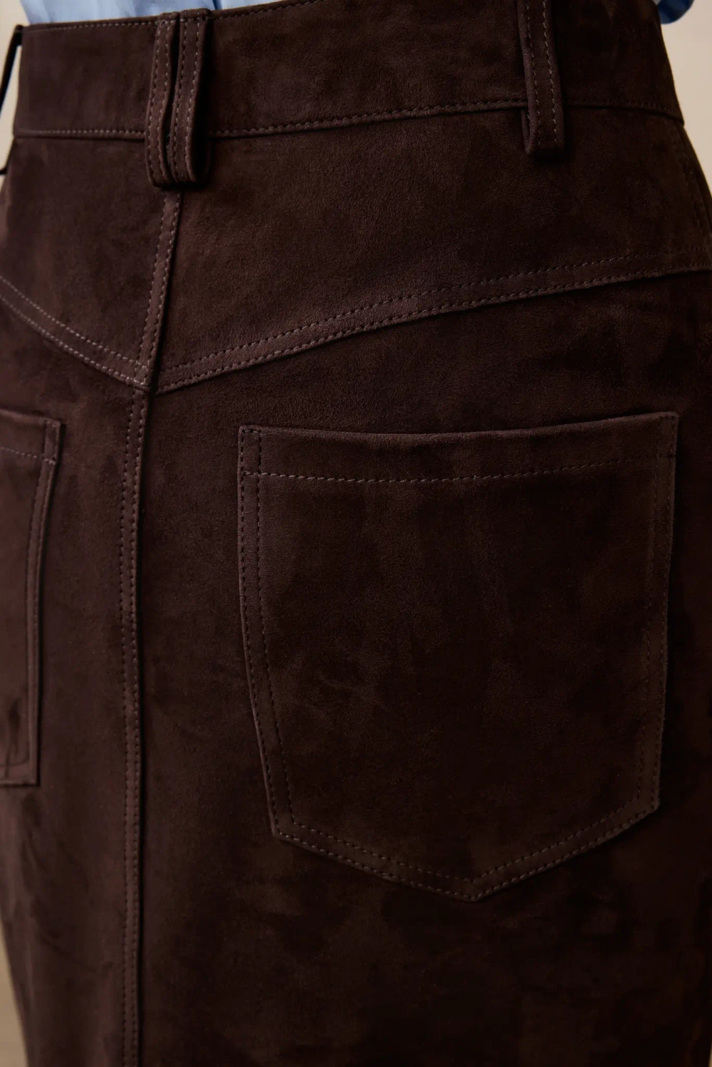 Юбка макси из замши (Brownie), шоколадная