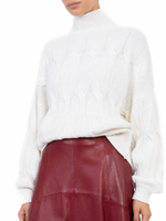 Женская кожаная миди-юбка клёш бордового цвета