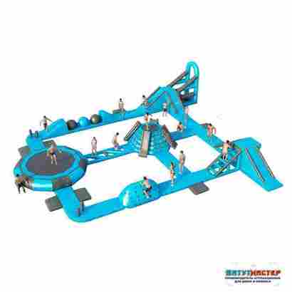 Коммерческий надувной аквапарк для бизнеса «Синий шторм» 33×30×5 м