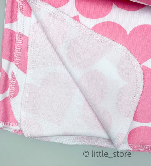 Пеленка трикотажная "Розовые сердечки"