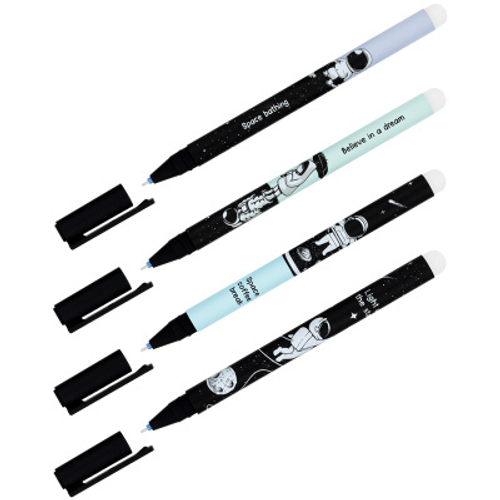 Ручка гелевая стираемая MESHU "Space Traveler" синяя, 0,5мм, корпус ассорти, софт-тач