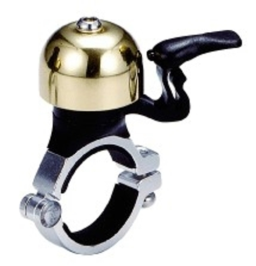 Звонок 6-635856 латунь мини D=23 мм, сильный звук, алюмин. крепление, золотистый NUVO