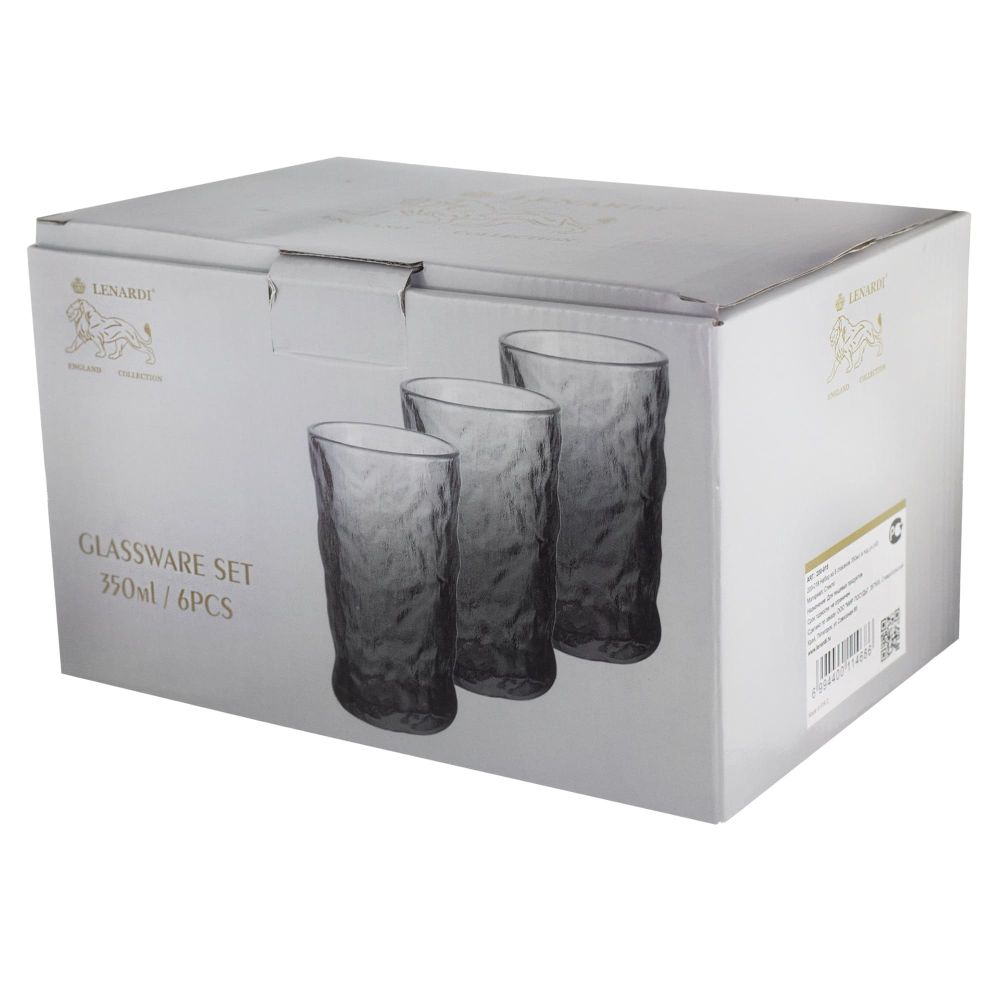 Lenardi 200-018 Набор из 6 стаканов 350мл в под.уп.(х8)Стекло