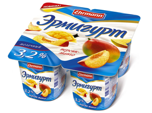 ЙОГУРТ ЭРМИГУРТ ПЕРСИК-МАНГО 3.2% 100ГР