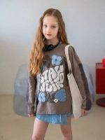 Лонгслив для девочки оверсайз с принтом