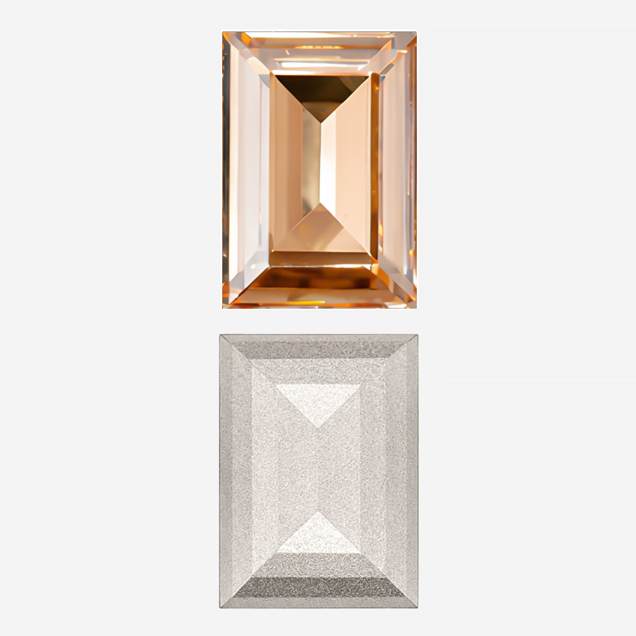 Кристалл Прямоугольник (Step Cut Fancy Stone), оттенок "Светло-персиковый"/"Light Peach", 18*13мм