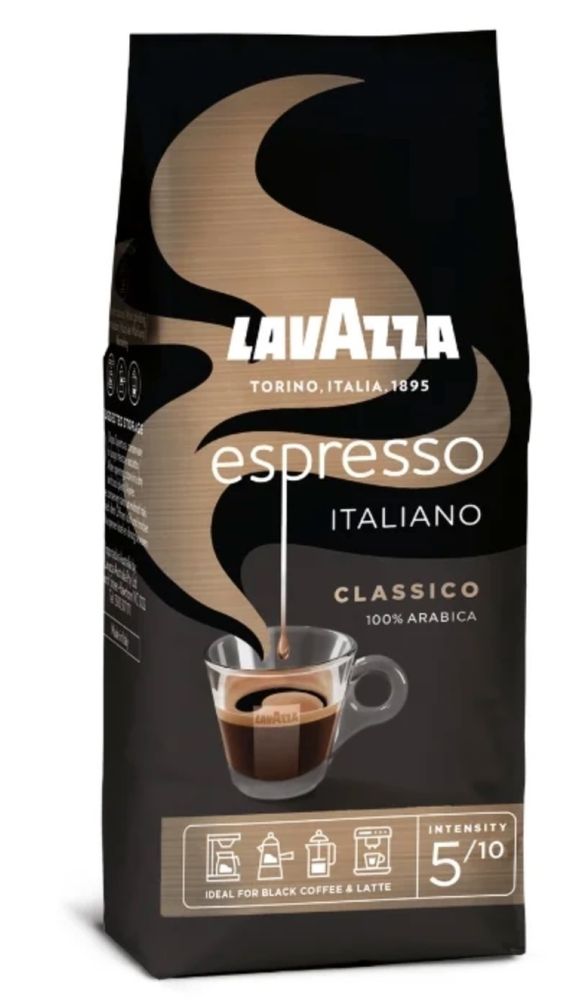 Кофе в зернах Lavazza Caffe Espresso 1 кг, 2 шт
