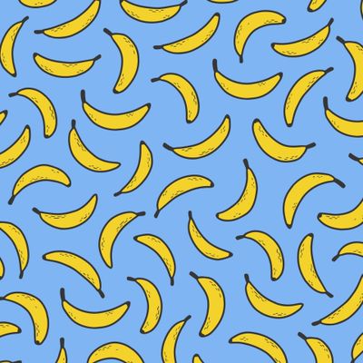 летний паттерн с бананами на голубом фоне