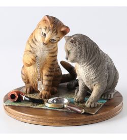 Veronese WS-1353 Статуэтка «Пара котов - Purrlock Holmes» (Лиза Паркер)