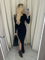 Платье макси из кашкорсе с разрезом