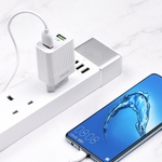 Сетевой адаптер питания BOROFONE BA39A 2USB QC 3.0 + кабель Lighting (белый)