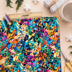 Ткань премиум флис карнавал абстракции