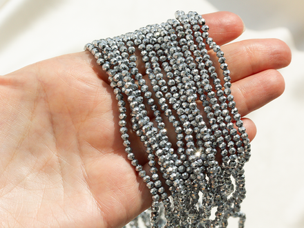 Нить бусин для украшений 3,2х3мм (ювелирное стекло)