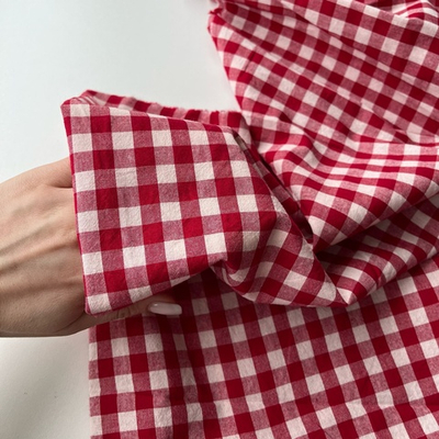 Вареный хлопок 250см. Красная клетка