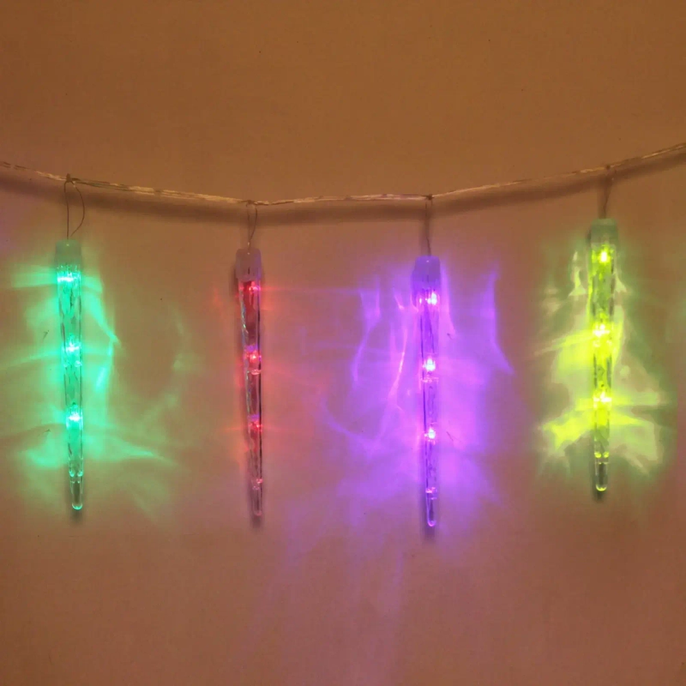 Гирлянда для дома 2,5 м*20 см 24 лампы LED «Сосулька», Мультицвет (8 шт), 8 режимов