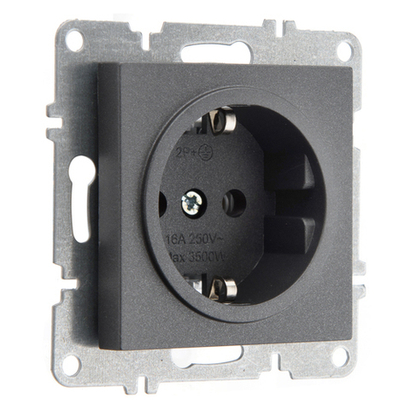 Розетка с заземлением 16А 250В ARVIA Electric, антрацит 50042000217