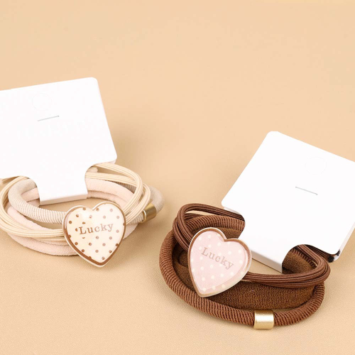 Набор резинок для волос из 3х шт с сердцем