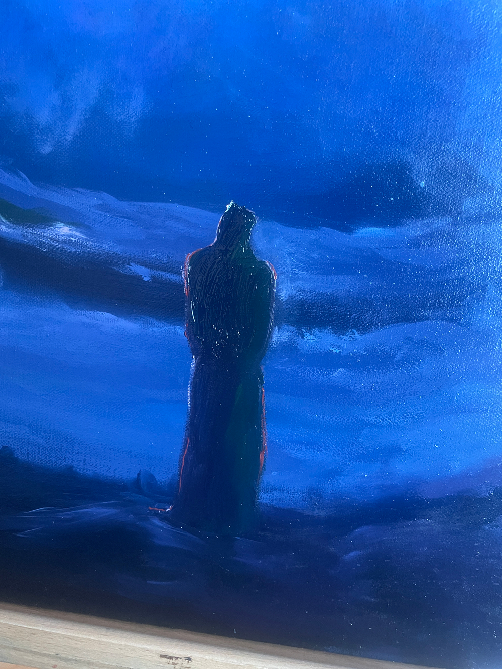 Картина маслом на холсте "Искатель" 75х75 см. Деревянный подрамник. Художник Наталия Осадчук